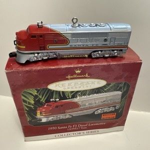 HALLMARK LIONEL TRAINS 1950 SANTA FE F3 DIESEL LOCOMOTIVE #2 1997 Ornament